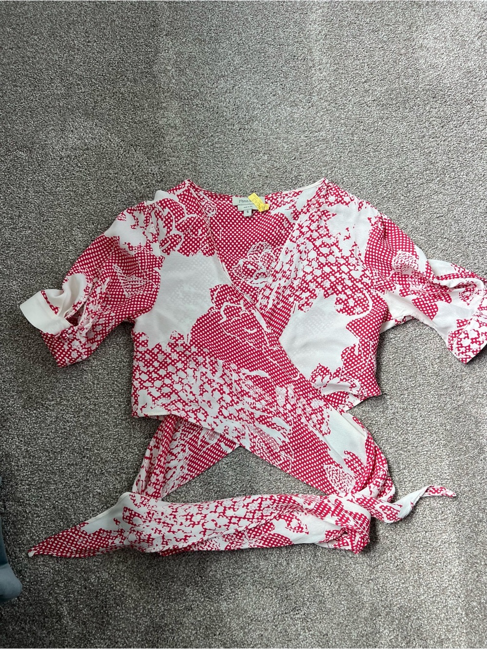 Set! Flynn Skye Red and White Floral Wrap Top and Skirt Set